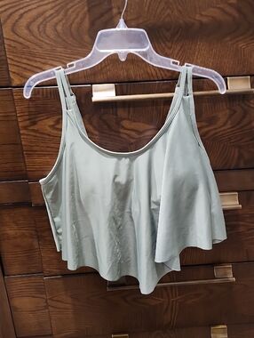 NWOT Sage Green Ruffle Hem Top